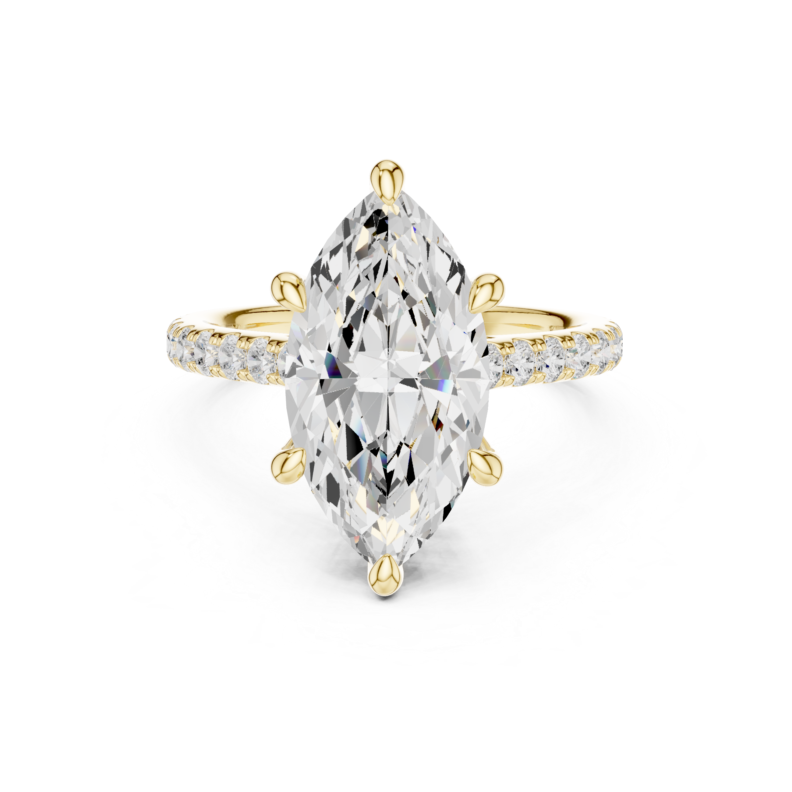 4.59 CT Marquise Cut Hidden Halo Diamond Engagement Ring