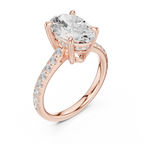 4.58 CT Oval Cut Hidden Halo Diamond Engagement Ring