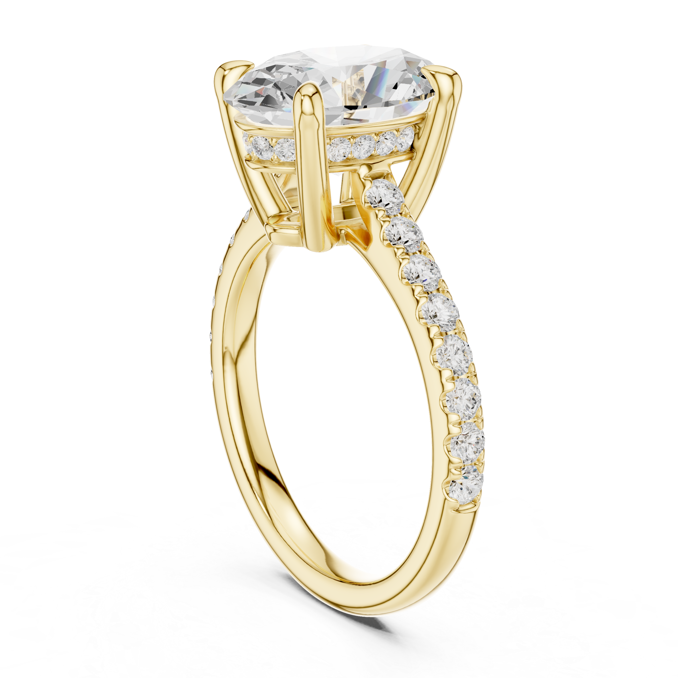 4.58 CT Oval Cut Hidden Halo Diamond Engagement Ring
