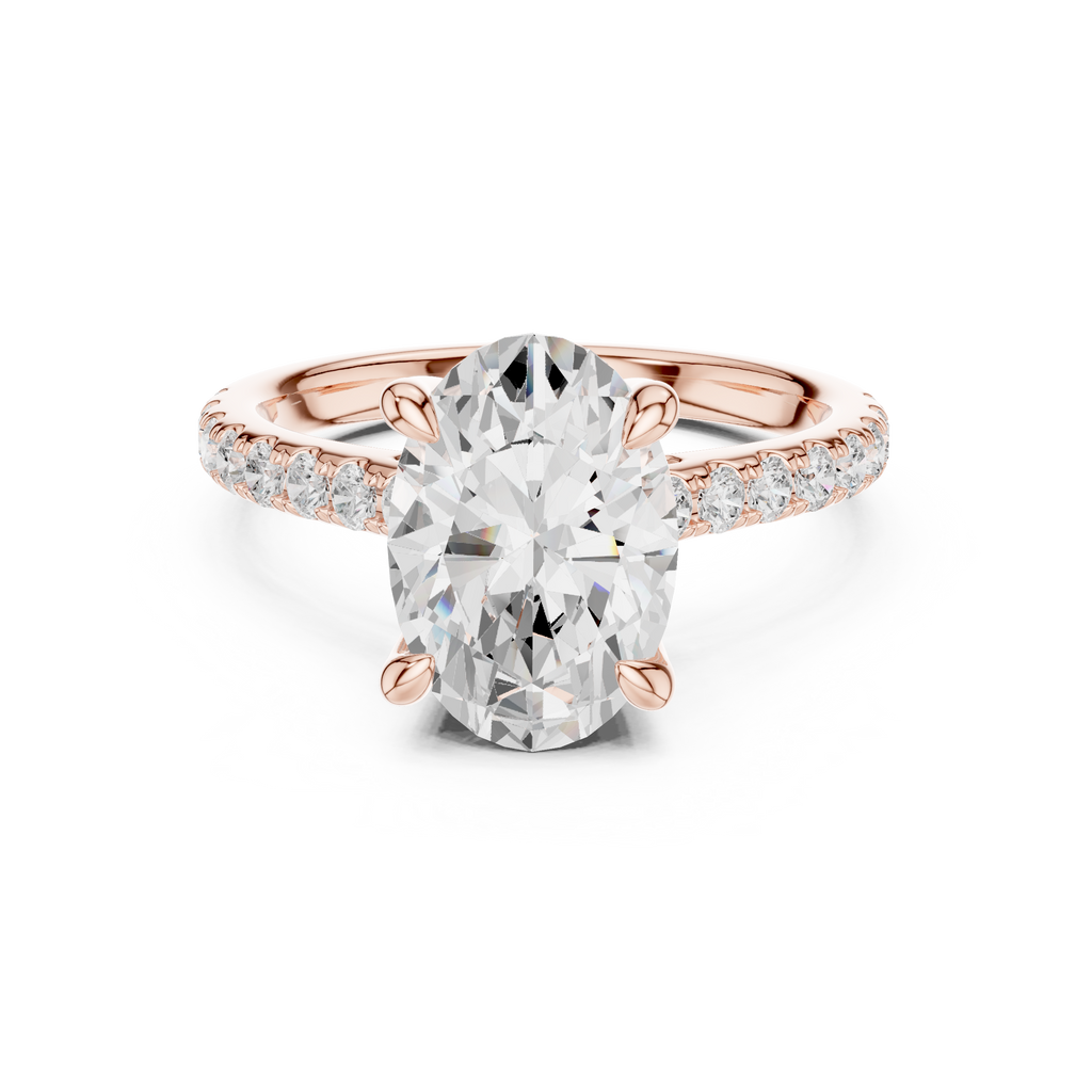 4.58 CT Oval Cut Hidden Halo Diamond Engagement Ring
