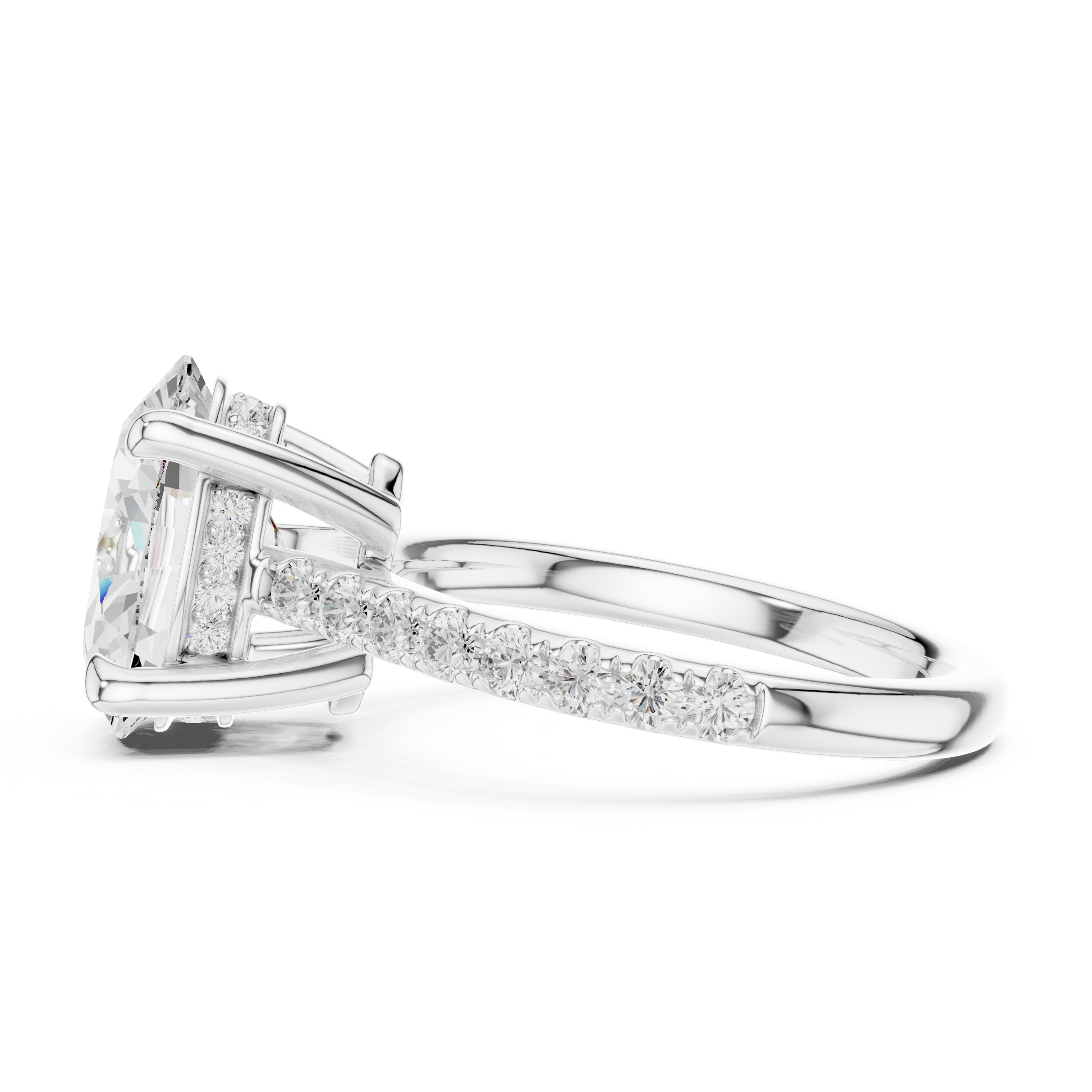 4.58 CT Oval Cut Hidden Halo Diamond Engagement Ring
