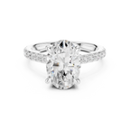 4.58 CT Oval Cut Hidden Halo Diamond Engagement Ring