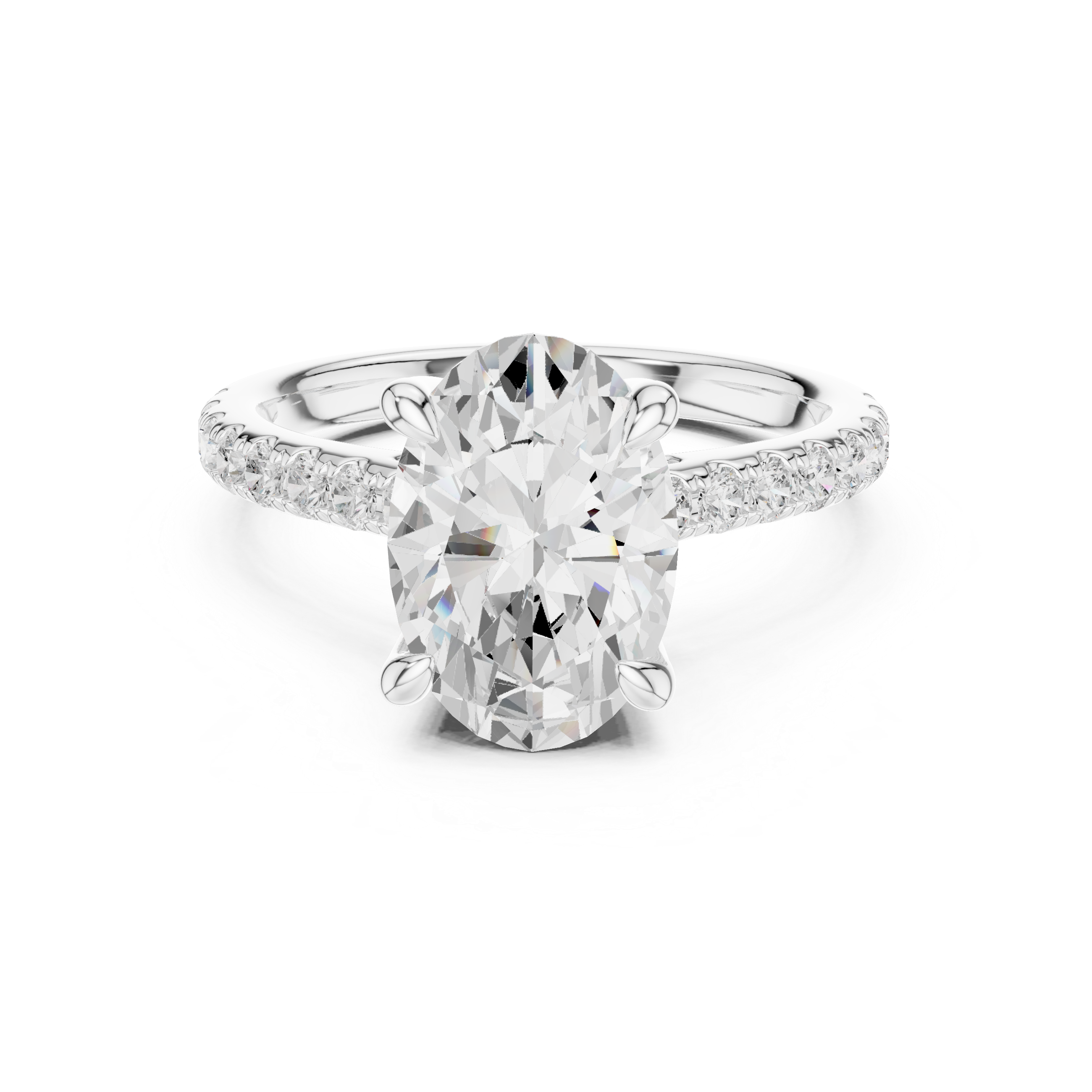 4.58 CT Oval Cut Hidden Halo Diamond Engagement Ring