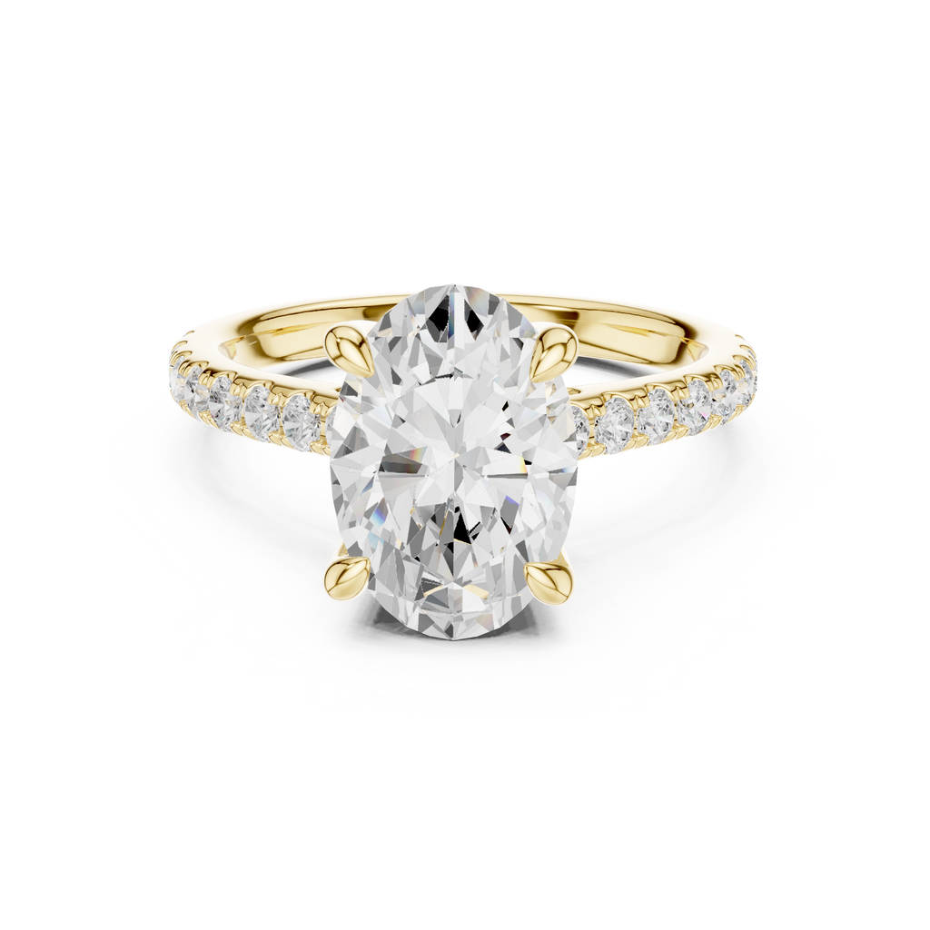 4.58 CT Oval Cut Hidden Halo Diamond Engagement Ring