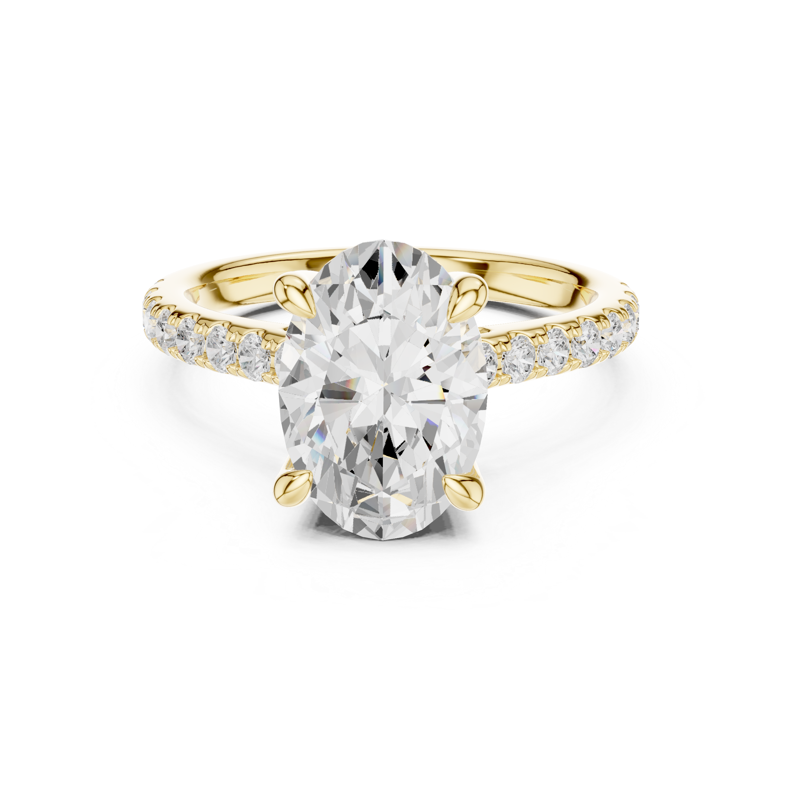 4.58 CT Oval Cut Hidden Halo Diamond Engagement Ring