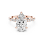 4.57 CT Pear Cut Hidden Halo Diamond Engagement Ring