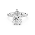 4.57 CT Pear Cut Hidden Halo Diamond Engagement Ring
