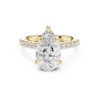 4.57 CT Pear Cut Hidden Halo Diamond Engagement Ring