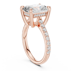 Radiant Cut Diamond Hidden Halo Cathedral Engagement Ring