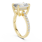 Radiant Cut Diamond Hidden Halo Cathedral Engagement Ring