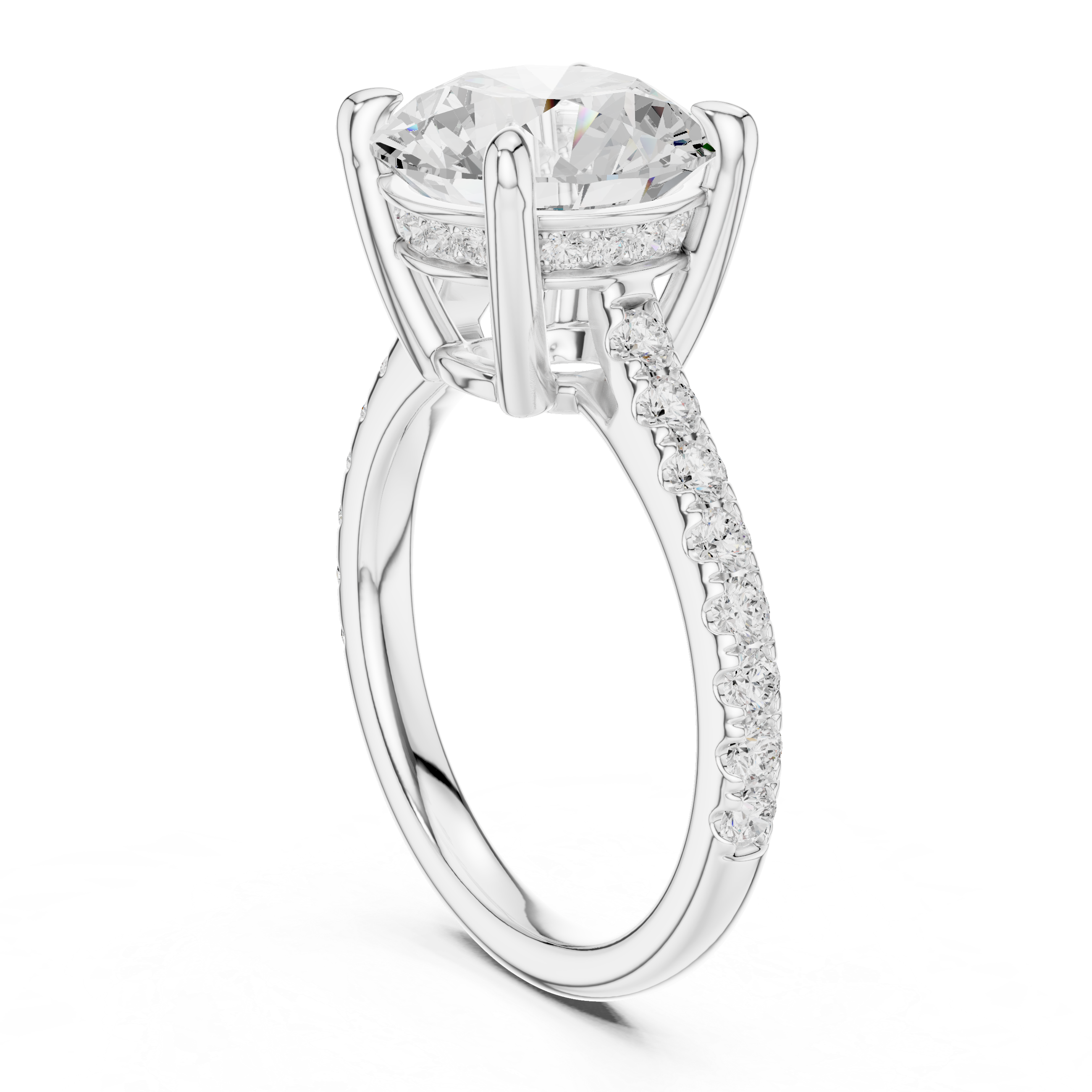 4.58 CT Round Brilliant Hidden Halo Diamond Engagement Ring