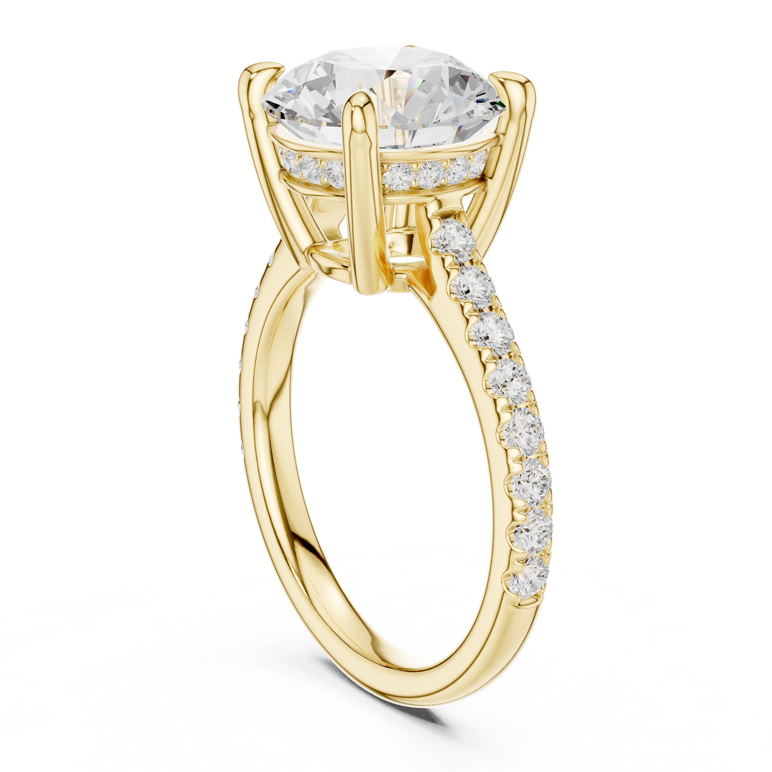 4.58 CT Round Brilliant Hidden Halo Diamond Engagement Ring
