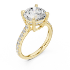 Round Brilliant Diamond Hidden Halo Cathedral Engagement Ring