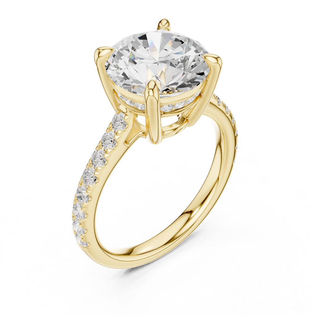 4.58 CT Round Brilliant Hidden Halo Diamond Engagement Ring