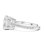 Round Brilliant Diamond Hidden Halo Cathedral Engagement Ring