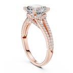 Asscher Cut Diamond Split Shank Engagement Ring