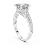 Asscher Cut Diamond Split Shank Engagement Ring