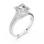 Asscher Cut Diamond Split Shank Engagement Ring