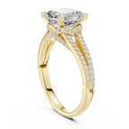 Asscher Cut Diamond Split Shank Engagement Ring