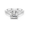 Asscher Cut Diamond Split Shank Engagement Ring