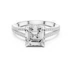 Asscher Cut Diamond Split Shank Engagement Ring