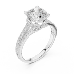 Cushion Cut Diamond Split Shank Engagement Ring