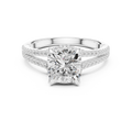 Cushion Cut Diamond Split Shank Engagement Ring