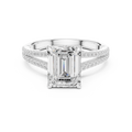 Emerald Cut Diamond Split Shank Pavé Engagement Ring