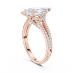 2.91 CT Marquise Cut Diamond Twisted Pavé Engagement Ring