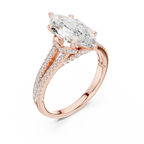 Marquise Cut Diamond Split Shank Pavé Engagement Ring