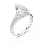 2.91 CT Marquise Cut Diamond Twisted Pavé Engagement Ring