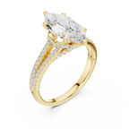 Marquise Cut Diamond Split Shank Pavé Engagement Ring