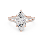 2.91 CT Marquise Cut Diamond Twisted Pavé Engagement Ring