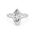 Marquise Cut Diamond Split Shank Pavé Engagement Ring