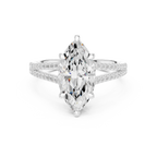 Marquise Cut Diamond Split Shank Pavé Engagement Ring
