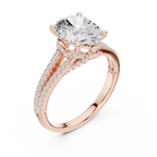 2.91 CT Oval Cut Diamond Twisted Split Shank Engagement Ring