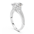 Oval Cut Diamond Split Shank Pavé Engagement Ring