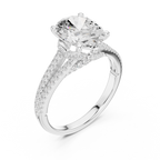 Oval Cut Diamond Split Shank Pavé Engagement Ring