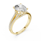 2.91 CT Oval Cut Diamond Twisted Split Shank Engagement Ring
