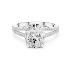 2.91 CT Oval Cut Diamond Twisted Split Shank Engagement Ring