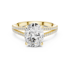 2.91 CT Oval Cut Diamond Twisted Split Shank Engagement Ring