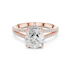 Pear Cut Diamond Split Shank Pavé Engagement Ring