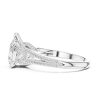 Pear Cut Diamond Split Shank Pavé Engagement Ring