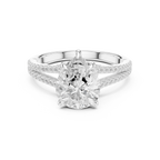 Pear Cut Diamond Split Shank Pavé Engagement Ring