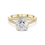 2.91 CT Pear Cut Diamond Twisted Split Shank Engagement Ring