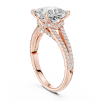 Princess Cut Diamond Split Shank Engagement Ring