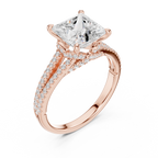 Princess Cut Diamond Split Shank Engagement Ring