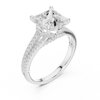 Princess Cut Diamond Split Shank Engagement Ring