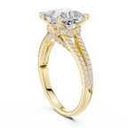 2.91 CT Princess Cut Diamond Twisted Split Shank Engagement Ring