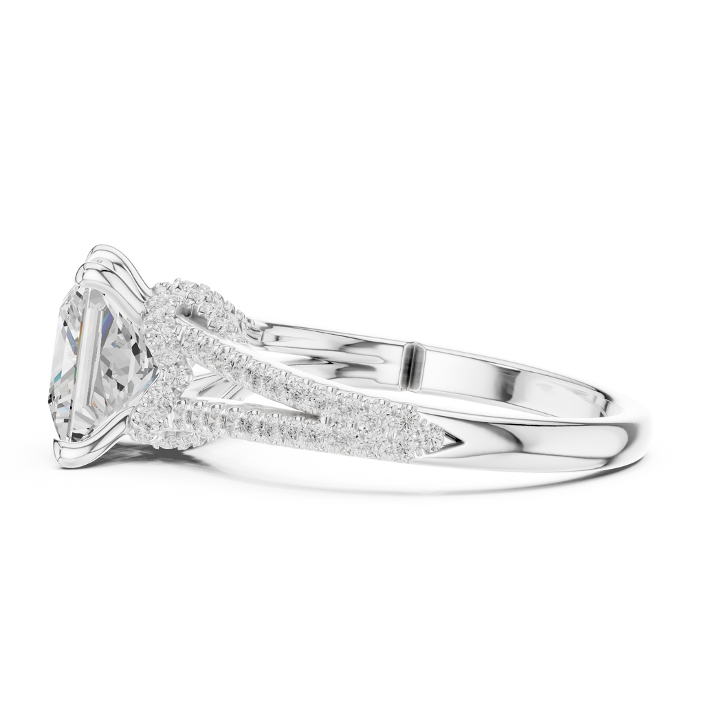 Princess Cut Diamond Split Shank Engagement Ring